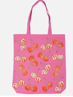 TT8 Skinnygirl Pink Cherry Print Canvas Tote